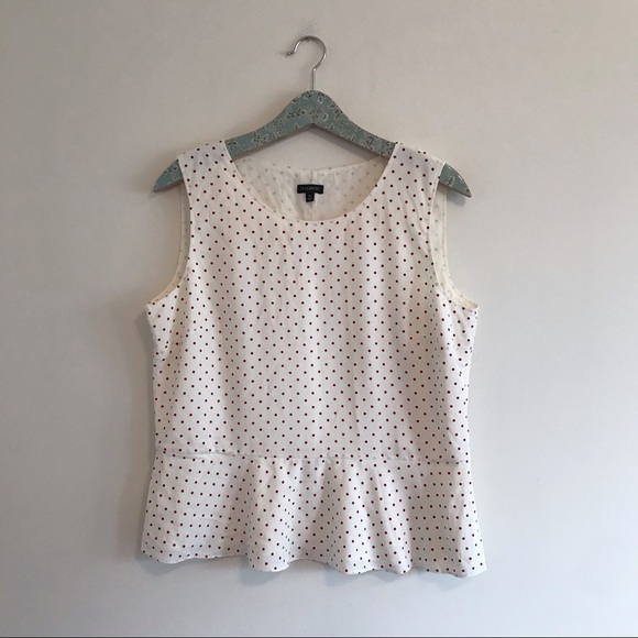 Talbots | Red Polka Dot Peplum Dress Tank - Picture 1 of 6